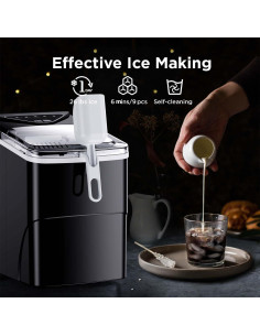 Fabricador de Hielo Silonn SLIM01B, 9 Cubos en 6 Min, 11.79 kg 2