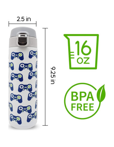 Botella de Agua Aislada L Lifetime para Niños 473ml Videojuego