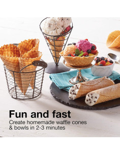 Fabricante de Conos de Waffle Proctor Silex 800W Antiadherente 2