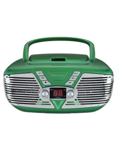 Proscan Boombox Retro Portátil Verde con CD y Radio AM/FM