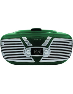 Proscan Boombox Retro Portátil Verde con CD y Radio AM/FM 2