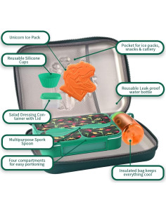 Juego de Bolsa de Almuerzo Dinosaurio BDBKYWY 4 Piezas Aislada 2