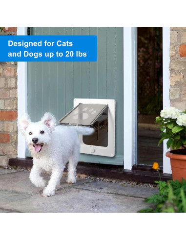 Puerta para Mascotas CEESC Pequeña Blanca a Prueba de Clima