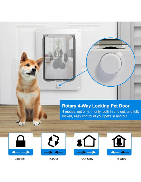 Puerta para Mascotas CEESC Pequeña Blanca a Prueba de Clima