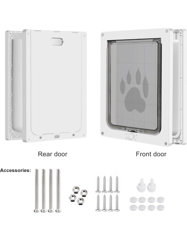 Puerta para Mascotas CEESC Pequeña Blanca a Prueba de Clima