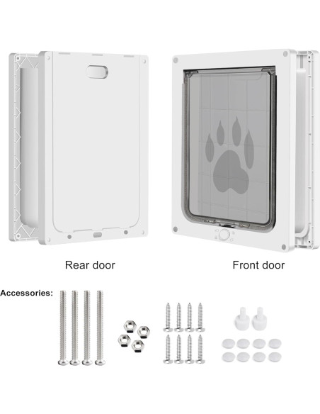 Puerta para Mascotas CEESC Pequeña Blanca a Prueba de Clima