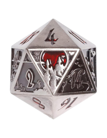 Dado d20 Metal Sólido Die Hard Dice Vampiro 25mm Dado d20 Metal Sólido Die Hard Dice Vampiro 25mm