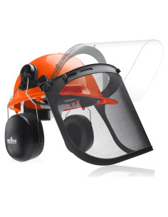 Casco Industrial NoCry NC-FH-6N1 Naranja con Visera y Audífonos