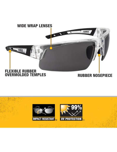 Gafas de Seguridad DEWALT DPG100T-2D - Lente Ahumada UV