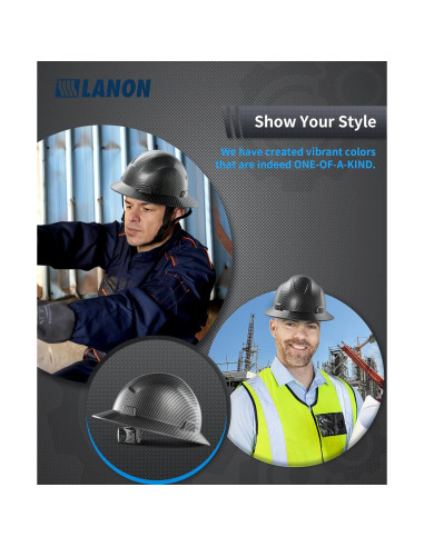 Casco de Seguridad LANON Gris Carbón FRP Ajustable