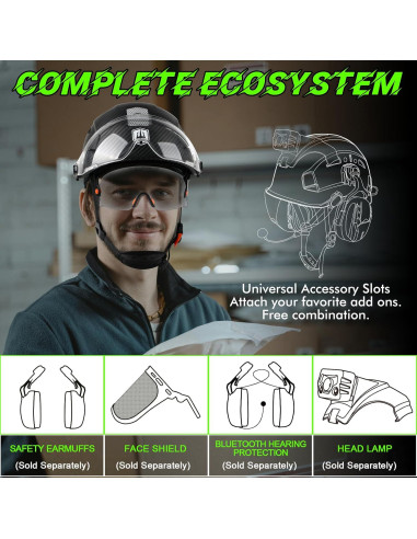 Casco de Seguridad GREEN DEVIL con Visera Tinte y Clara