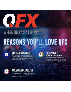 Altavoz Bluetooth QFX BT-1953 Rojo 3" con FM y LED 2