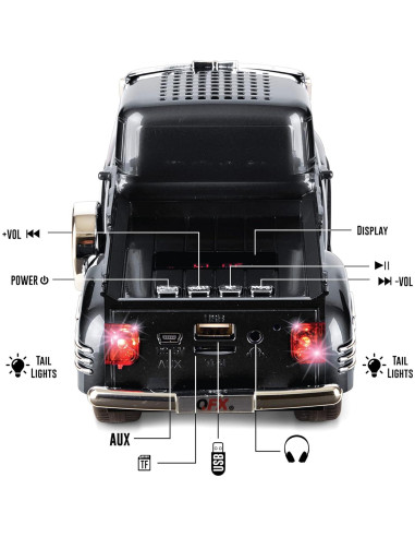 Altavoz Bluetooth QFX BT-1953 Rojo 3" con FM y LED