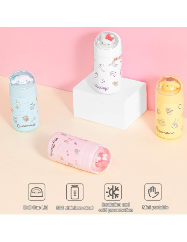 Botella de Agua Anime POYIPI 280ml Acero Inoxidable Rosa