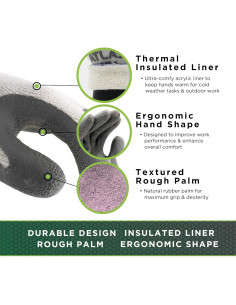 Guante de Trabajo SHOWA 451 Grande Aislado con Caucho 2