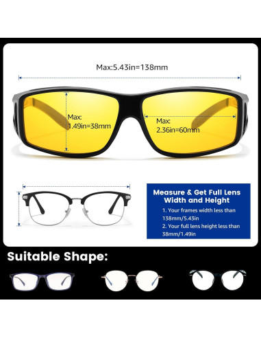 Gafas de Visión Nocturna SODQW Polarizadas Amarillas