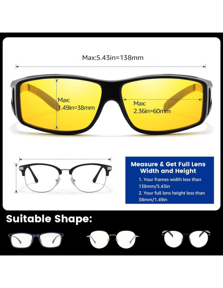 Gafas de Visión Nocturna SODQW Polarizadas Amarillas