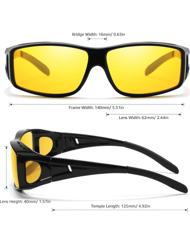 Gafas de Visión Nocturna SODQW Polarizadas Amarillas