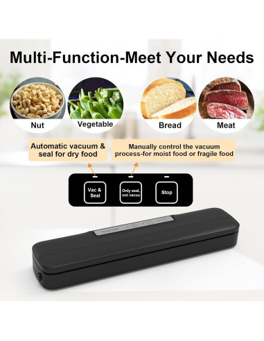 Sellador al vacío Mokero VS80A con 10 bolsas y cortador