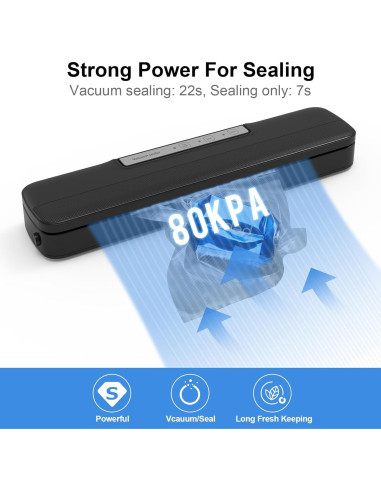 Sellador al vacío Mokero VS80A con 10 bolsas y cortador