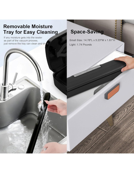 Sellador al vacío Mokero VS80A con 10 bolsas y cortador Sellador al vacío Mokero VS80A con 10 bolsas y cortador