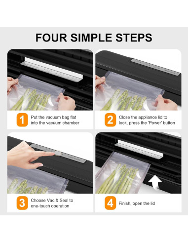 Sellador al vacío Mokero VS80A con 10 bolsas y cortador