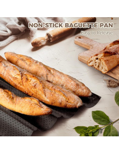 Bandeja para Hornear Baguettes KITESSENSU 38x16 cm Antiadherente 2