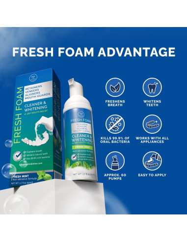 Espuma Limpiadora Pop On Fresh Foam 50ml Blanquea Dientes
