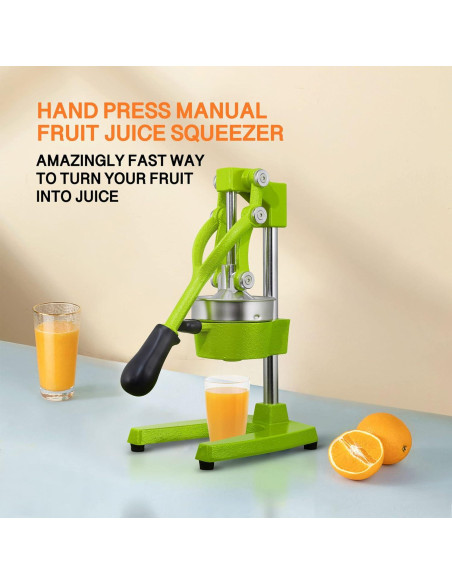 Exprimidor Manual Gowintech 38cm Hierro Inoxidable Verde