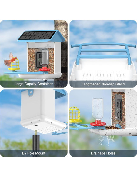 Cámara Comedero para Aves BROAIMX HD 1080P Solar 64GB