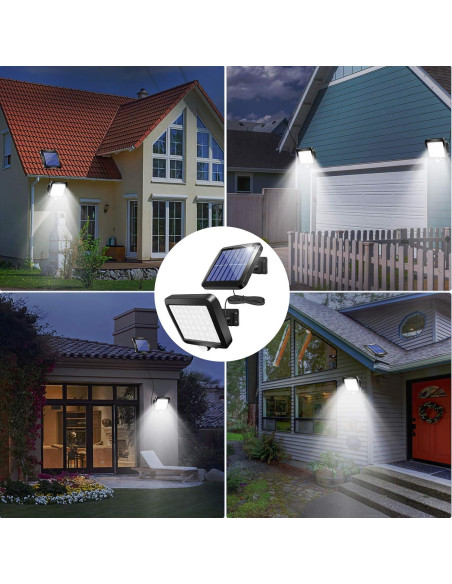 Luz Solar de Pared Shuniu 56 LEDs IP65 con Sensor de Movimiento