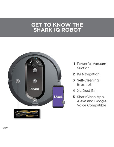Aspiradora Robot Shark AV970 IQ con Cepillo Autolimpiante