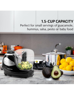 Picadora Eléctrica OVENTE PF1007B 1.5 Tazas 50W Acero Inoxidable 2