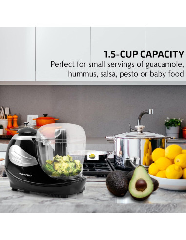 Picadora Eléctrica OVENTE PF1007B 1.5 Tazas 50W Acero Inoxidable