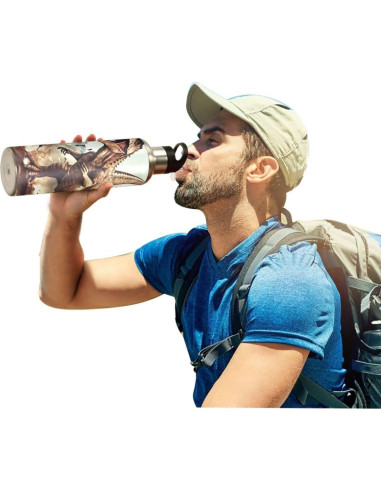 Botella de Agua ZOEO 600ml Acero Inoxidable T-Rex Popote