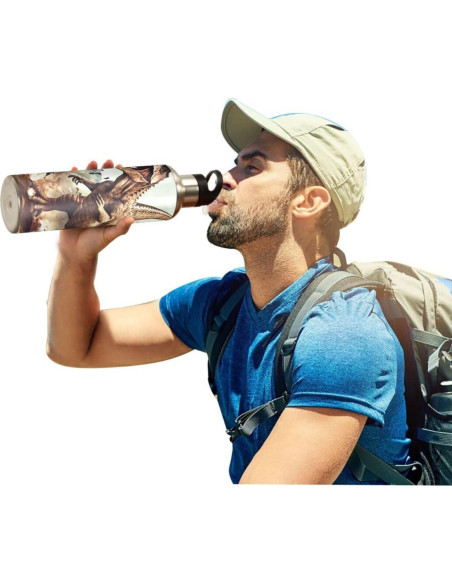 Botella de Agua ZOEO 600ml Acero Inoxidable T-Rex Popote
