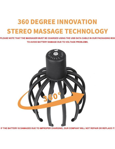 Masajeador Eléctrico de Cuero Cabelludo ONIYEA 3 Modos