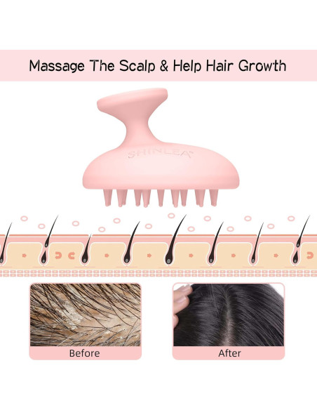 Cepillo de Masaje SHINLEA Rosa para Cuero Cabelludo