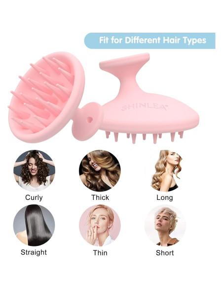 Cepillo de Masaje SHINLEA Rosa para Cuero Cabelludo