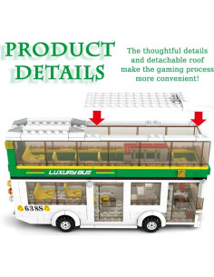 Juego de Bloques Autobús 2 Pisos + Gasolinera 409 Piezas 2