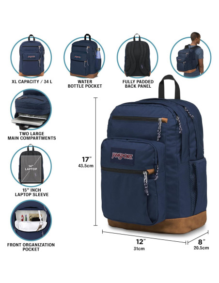 Mochila JanSport Cool con funda para laptop 15" - Azul