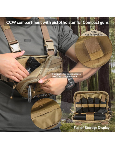 Bolsa Táctica EDC Utility Molle 2L Marrón con Compartimento CCW