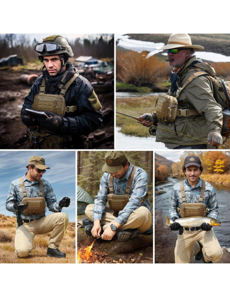 Bolsa Táctica EDC Utility Molle 2L Marrón con Compartimento CCW