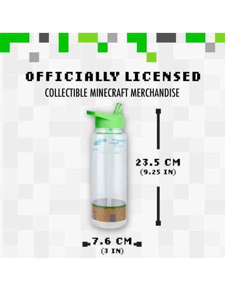 Botella de Agua Paladone Minecraft 600 ml con Calcomanías