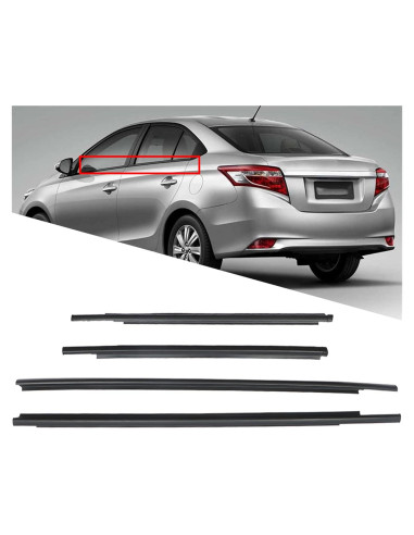 Burlete de Ventana Exterior Munirater Negro para Yaris 2007-2016