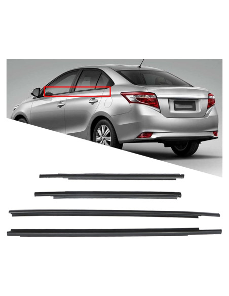 Burlete de Ventana Exterior Munirater Negro para Yaris 2007-2016