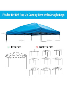 Cubierta de Carpa Plegable Rinling 3x3m Impermeable Azul 2