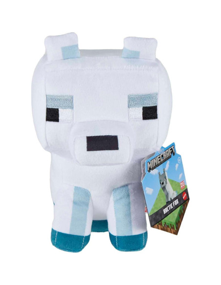 Peluche Minecraft Zorro Ártico Mattel 20 cm Muñeco Suave