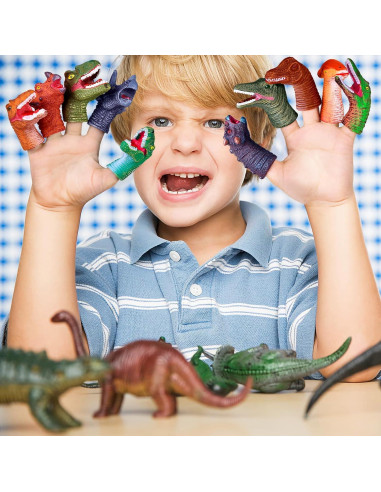 Títeres de Dedo Dinosaurio Juguetes Divertidos 10 Pcs