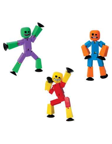 StikBot Paquete de 3 Figuras Locas Zing - Juguete Creativo